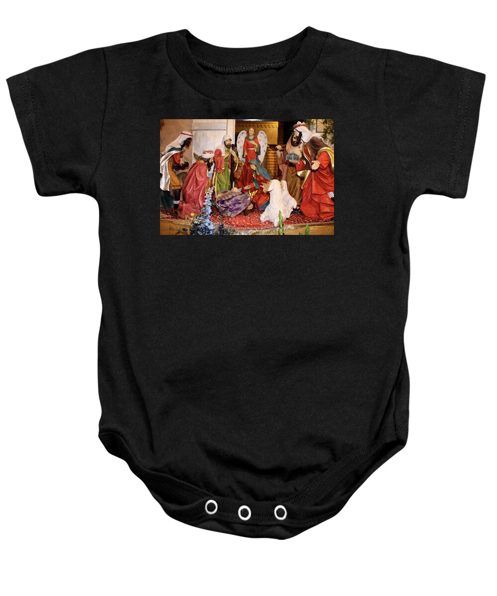 Christian Animate Scene Baby Onesie featuring the photograph The Love Of The Lamb by Terry Wallace