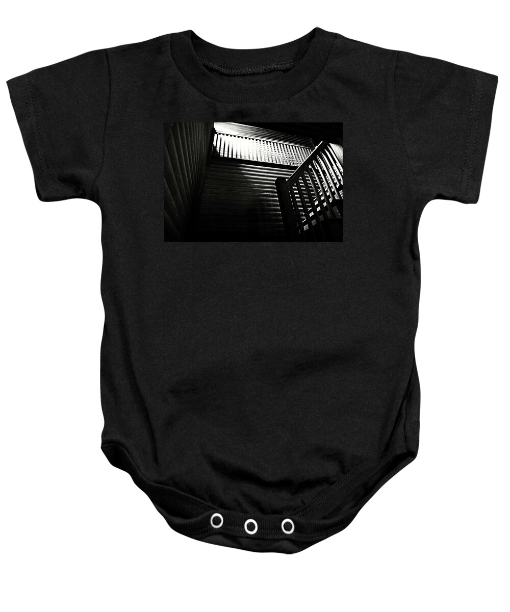 Stairway Baby Onesie featuring the photograph The Mystery by Marysue Ryan