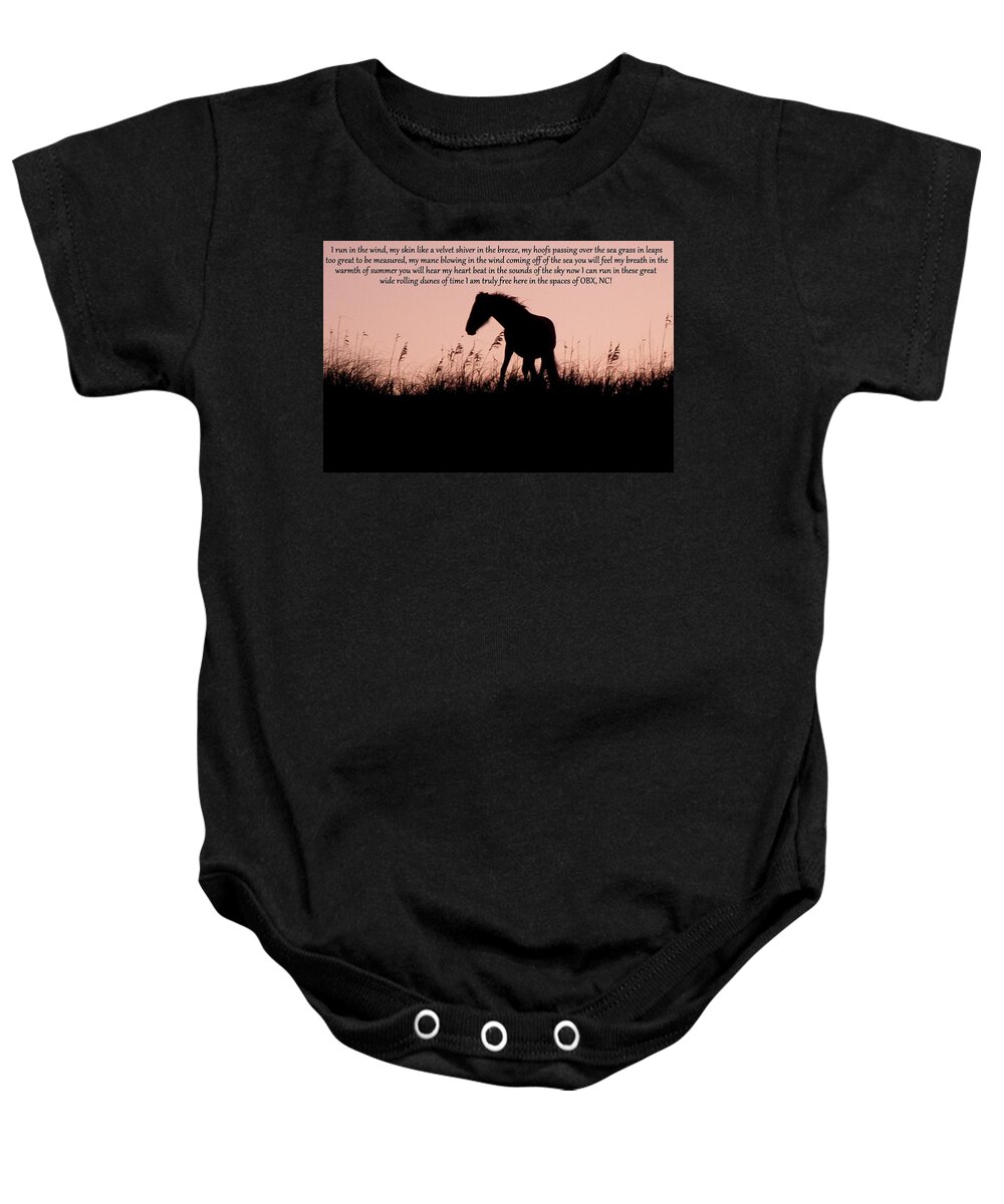 Wild Baby Onesie featuring the photograph The words of a Wild Filly by Kim Galluzzo