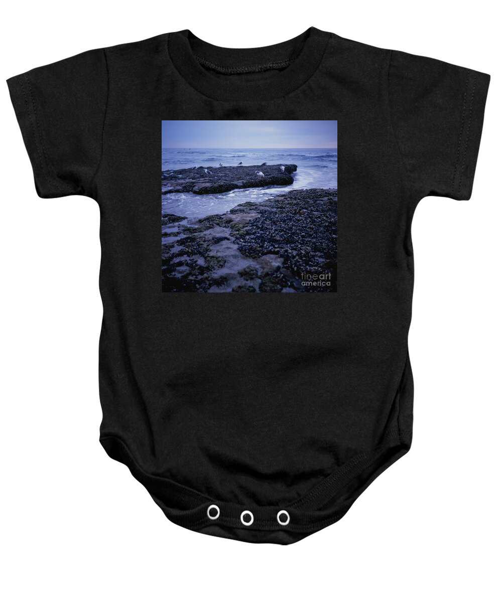 Sunset Baby Onesie featuring the photograph Tidal Birds by Daniel Knighton