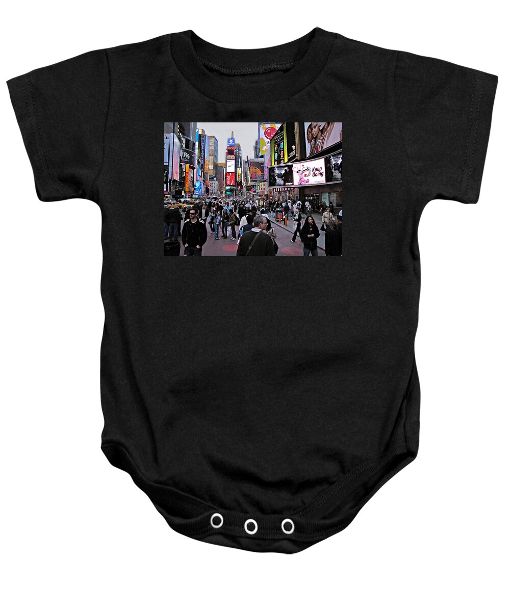 New York Baby Onesie featuring the photograph Times Square New York by David Dehner