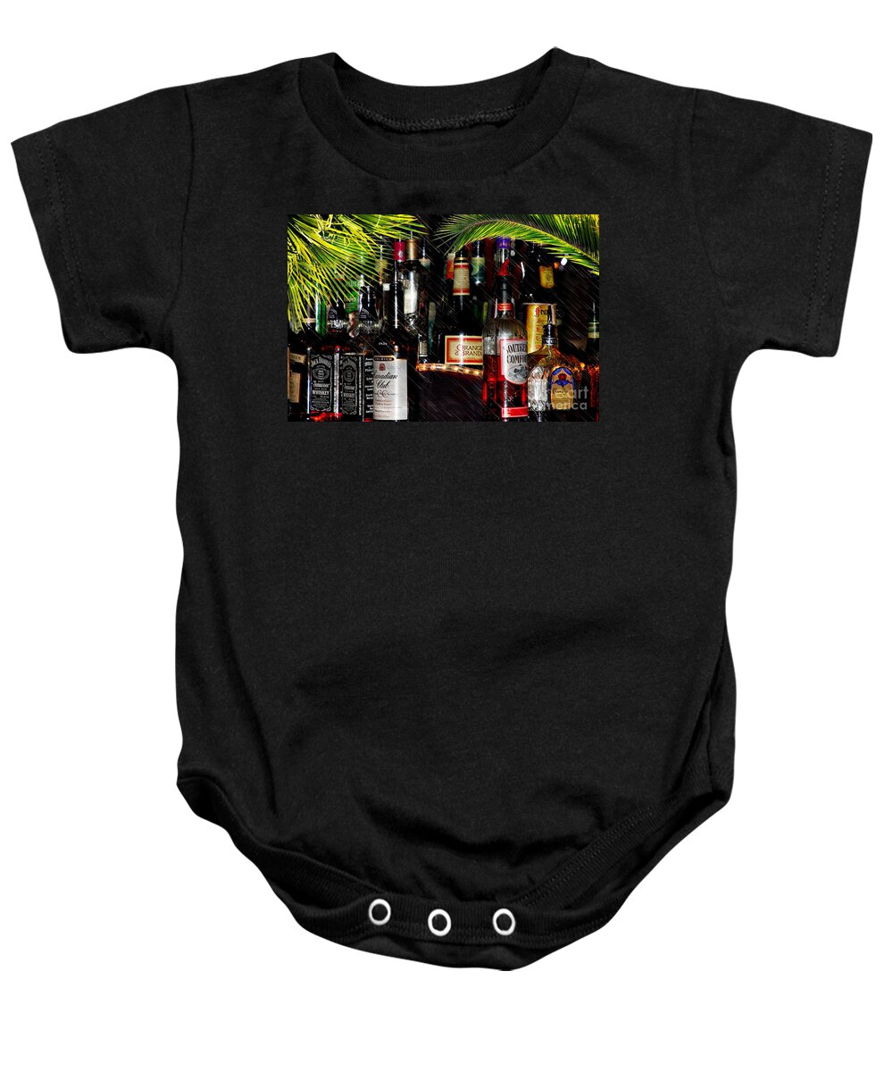 Tropical .licquor Baby Onesie featuring the photograph Tropical Bar by Elaine Manley