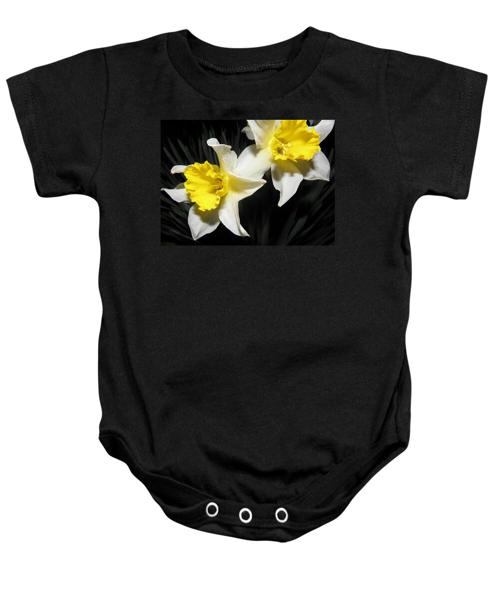 Daffodil Baby Onesie featuring the photograph Twinnies by Kim Galluzzo