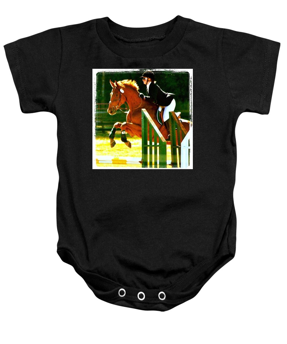Horses Baby Onesie featuring the photograph Very Hunterly! Chrissy Porter And Andy by Anna Porter