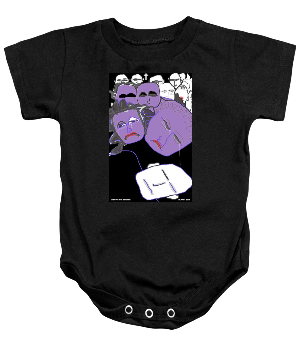 Digital Drawing Baby Onesie featuring the photograph Viewing The Remains by Doug Duffey