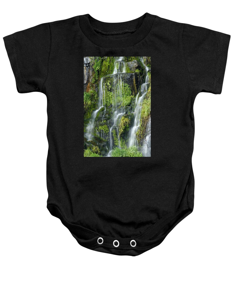 Waterfall Baby Onesie featuring the photograph Waterfall at Columbia River Washington by Ted J Clutter and Photo Researchers