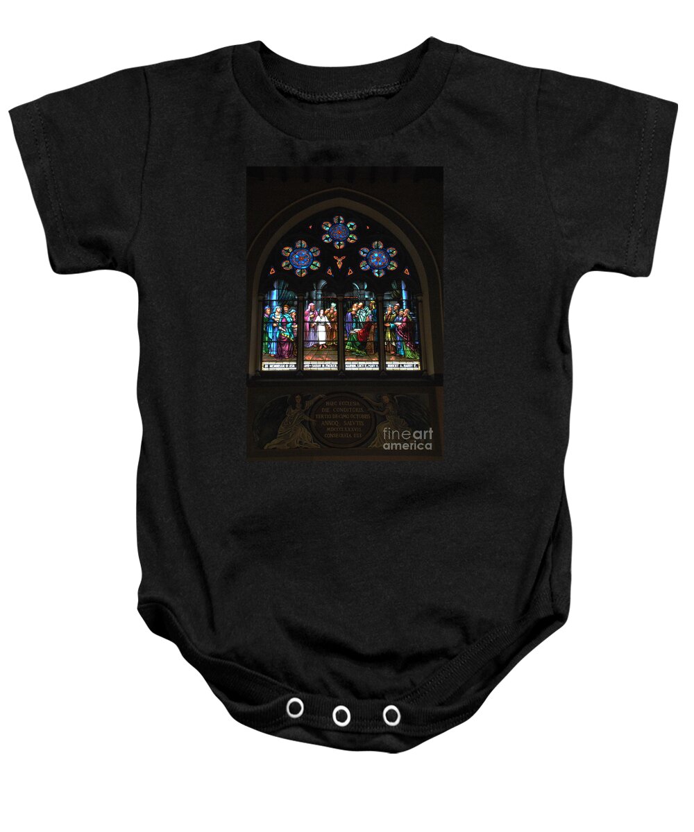 Lehigh University Baby Onesie featuring the photograph Packer Windows by Jacqueline M Lewis