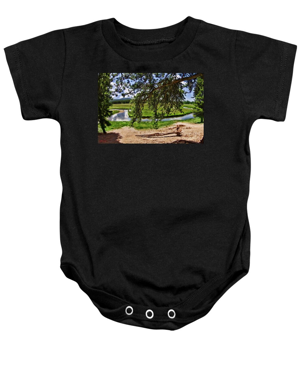  Baby Onesie featuring the photograph Stream Through Yellowstone National Park by Blake Richards