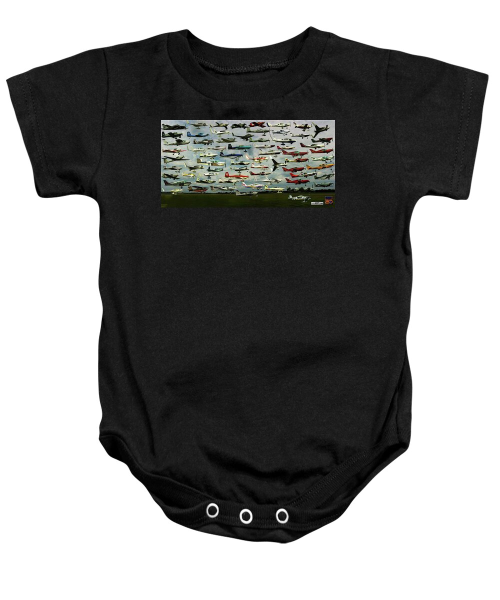 Eaa Baby Onesie featuring the photograph AirVenture Cup Air Race, 2017 - Panorama #1 by Jeff Kurtz