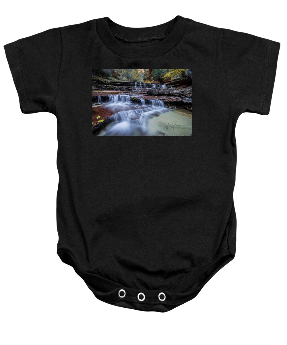 Zion Baby Onesie featuring the photograph Arch Angel Falls by Wesley Aston