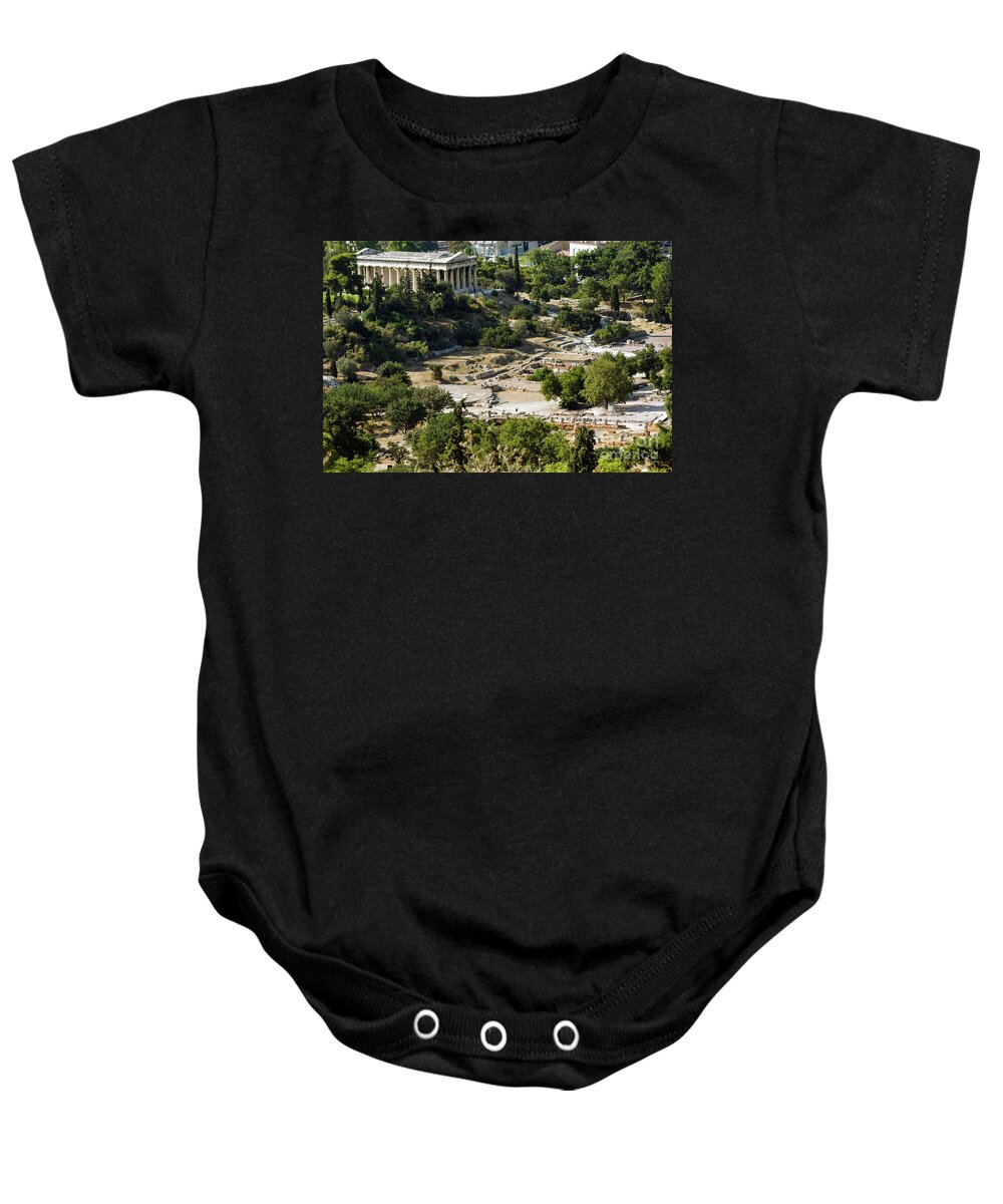 Athens Baby Onesie featuring the photograph Athens Temple of Hephaestus #2 by Bob Phillips