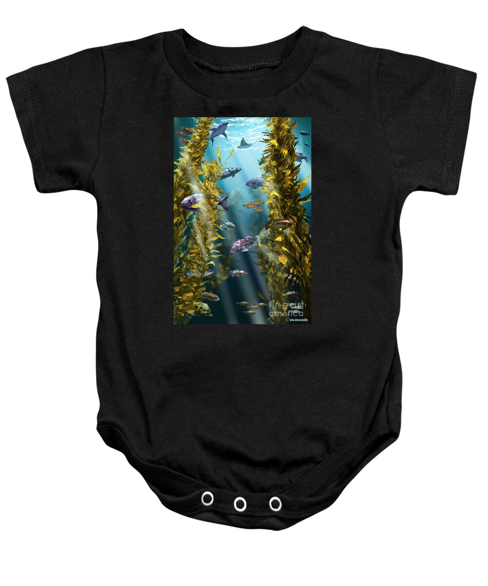 Kelp Forest Baby Onesie featuring the photograph California Kelp Forest #1 by Jim Dowdalls