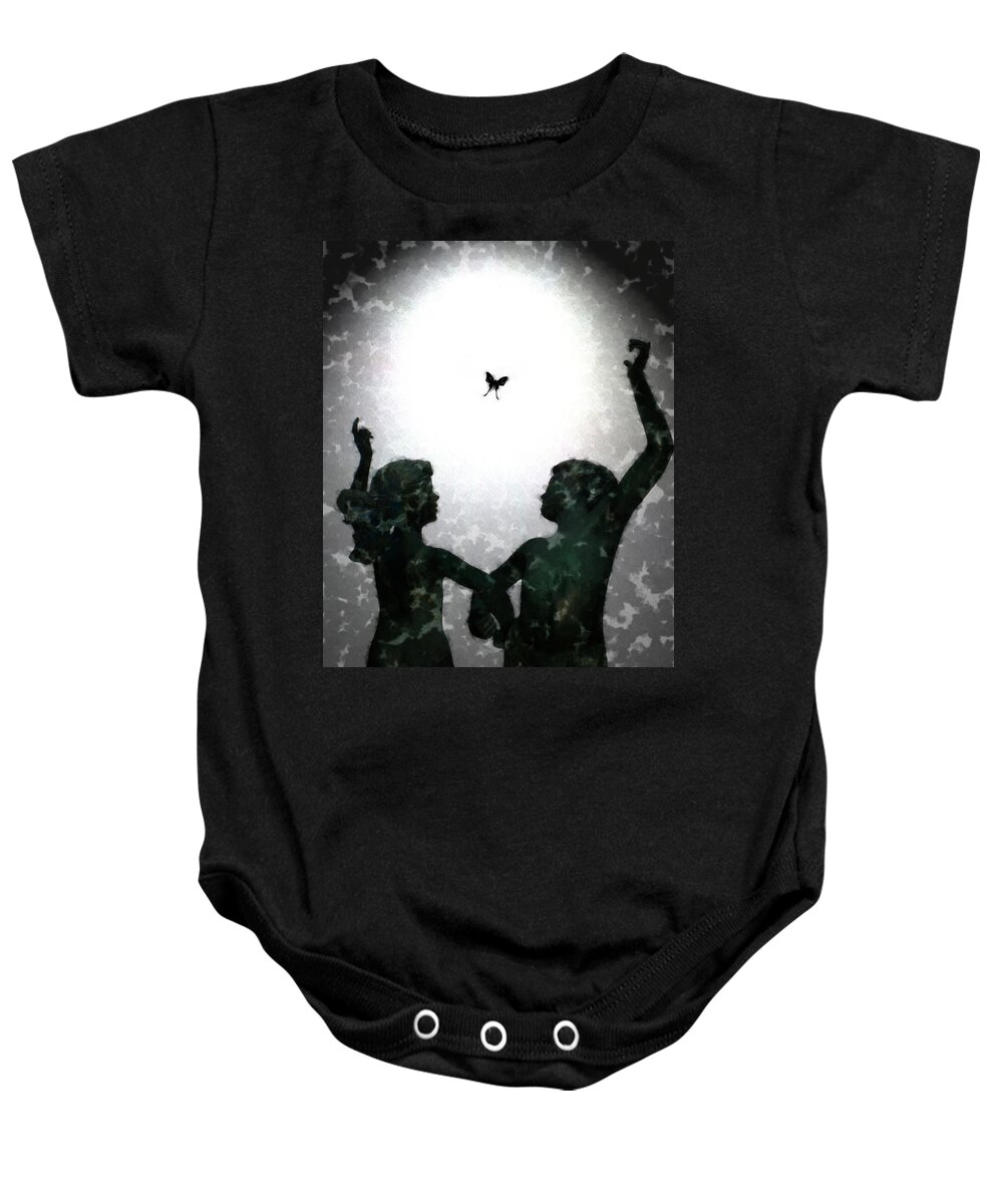 Dance Baby Onesie featuring the digital art Dancing Silhouettes by Holly Ethan
