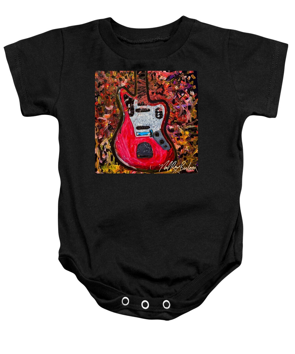 Jazz Master Guitar Baby Onesie featuring the painting Jazz master 5 by Neal Barbosa