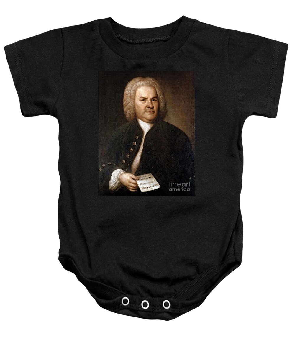 Art Baby Onesie featuring the photograph Johann Sebastian Bach, German Baroque #1 by Photo Researchers
