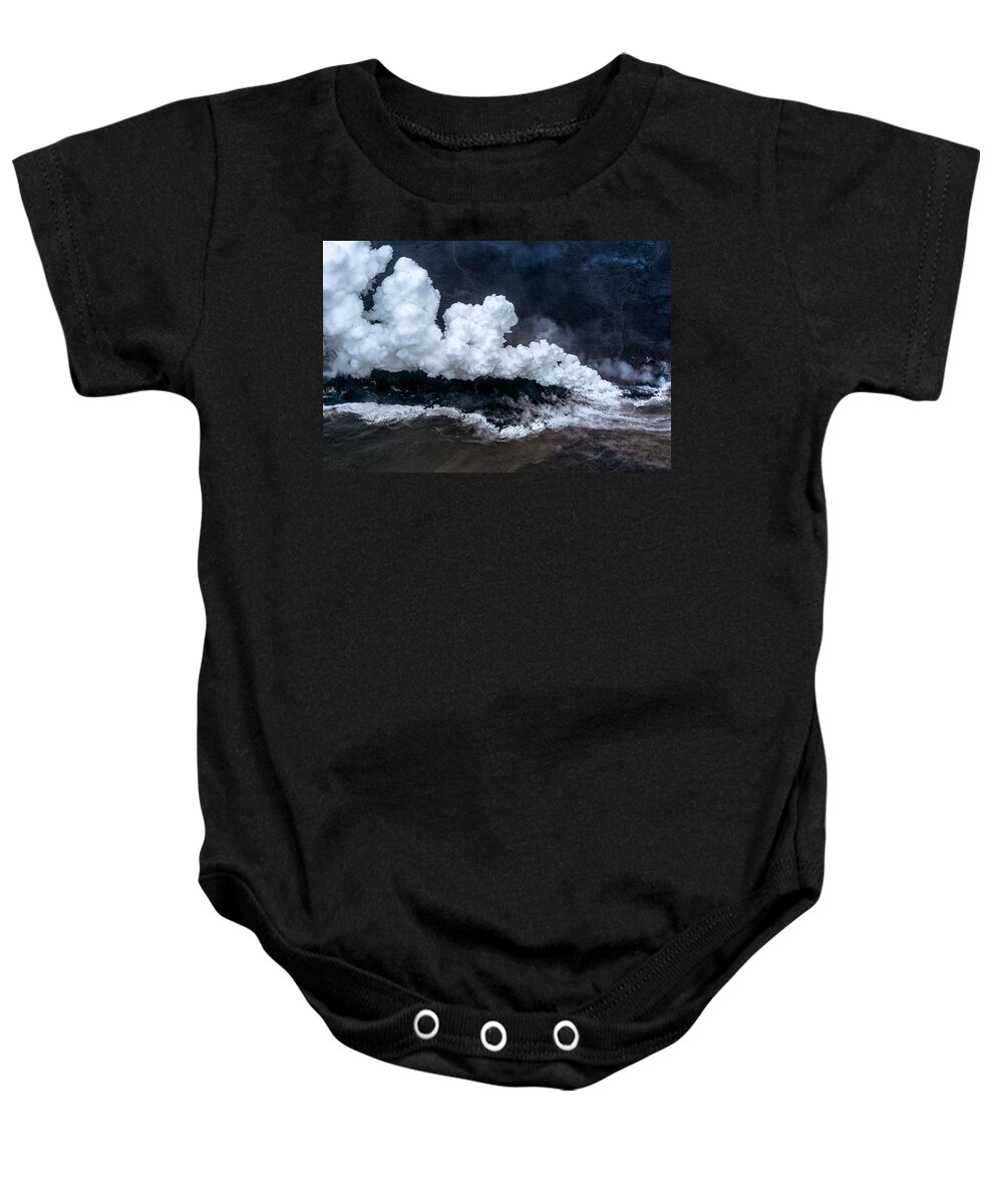 Kapoho Baby Onesie featuring the photograph Kapoho Ocean Entry #1 by Christopher Johnson