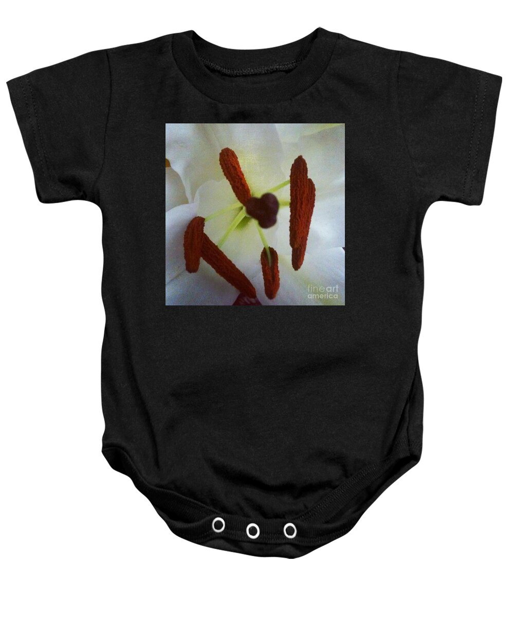 Flower Baby Onesie featuring the photograph Peek by Denise Railey