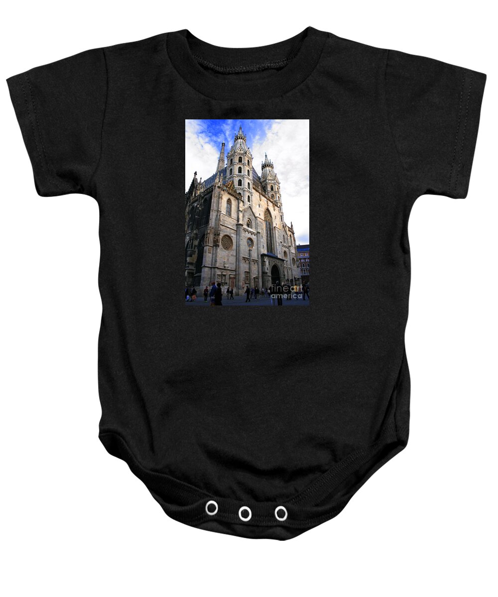 Arch Baby Onesie featuring the photograph St Stephens Cathedral Vienna #2 by Angela Rath