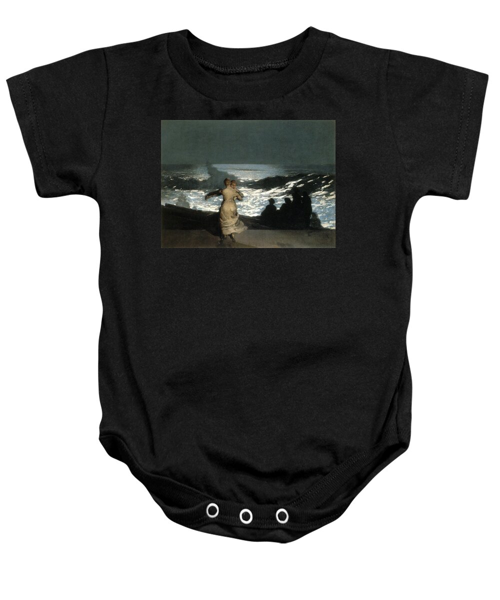 Winslow Homer Baby Onesie featuring the painting Summer Night by Winslow Homer