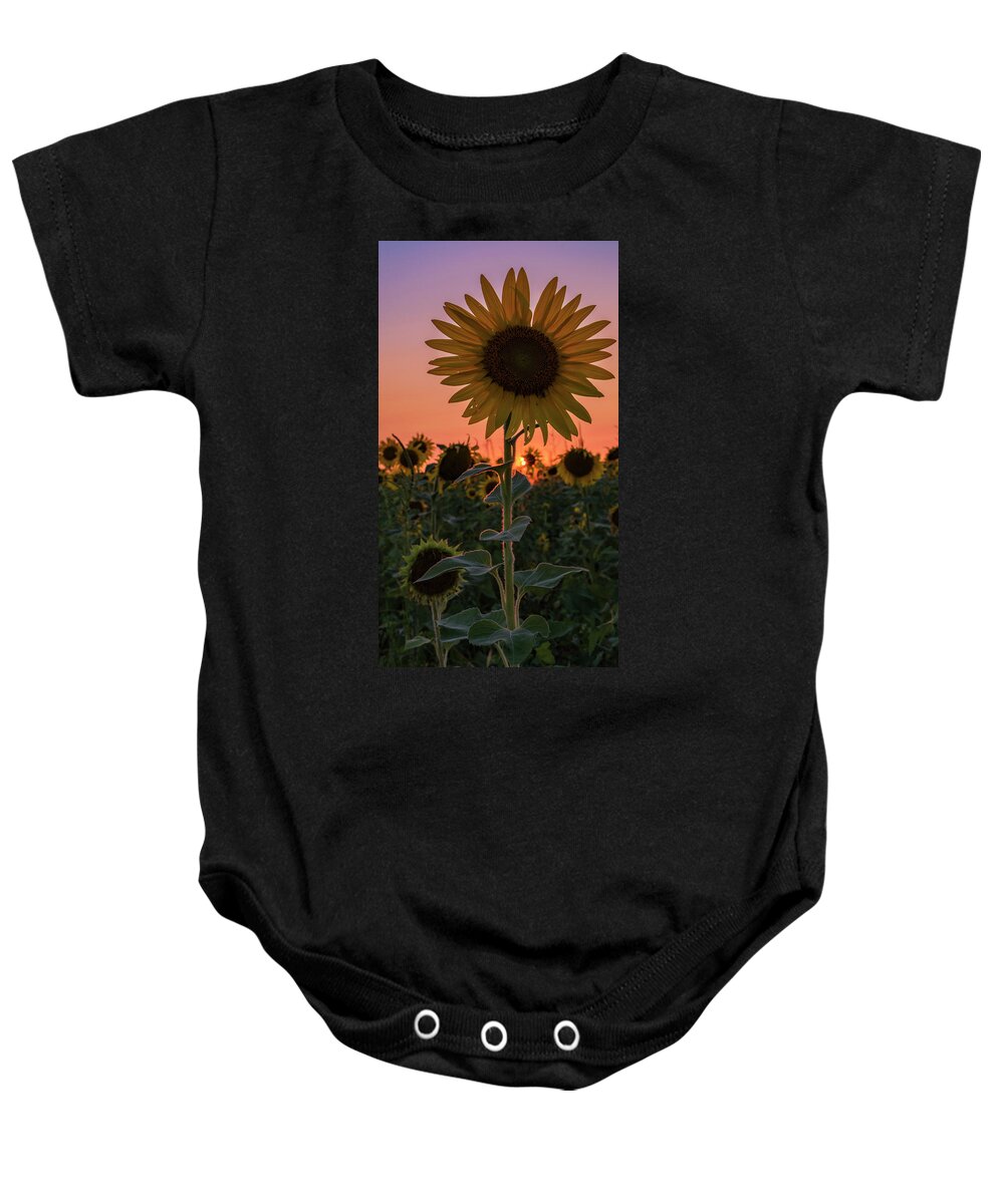 Sunset Baby Onesie featuring the photograph Sunset #1 by Holly Ross