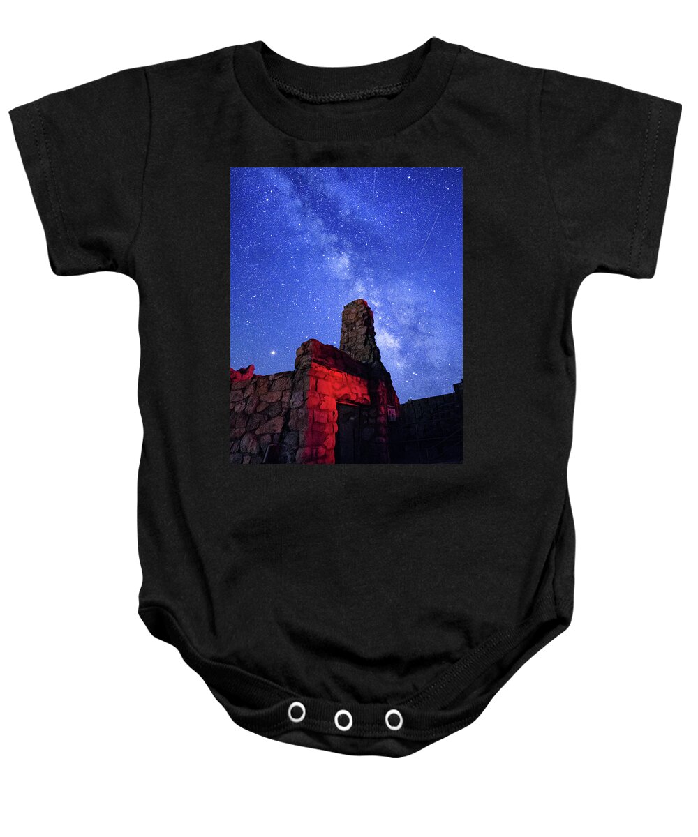 2018 Baby Onesie featuring the photograph The Milky Way Over the Crest House #1 by Tim Kathka