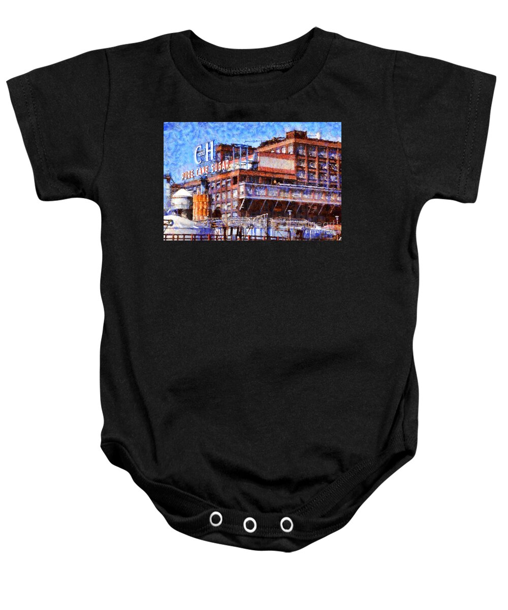 California Baby Onesie featuring the photograph The Old C and H Pure Cane Sugar Plant in Crockett California . 5D16769 #1 by Wingsdomain Art and Photography