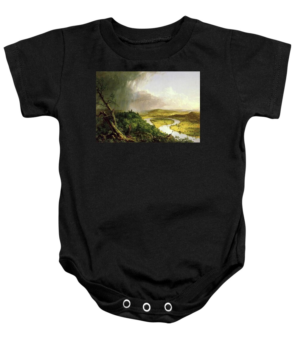 Oxbow Baby Onesie featuring the painting The Oxbow #3 by Thomas Cole