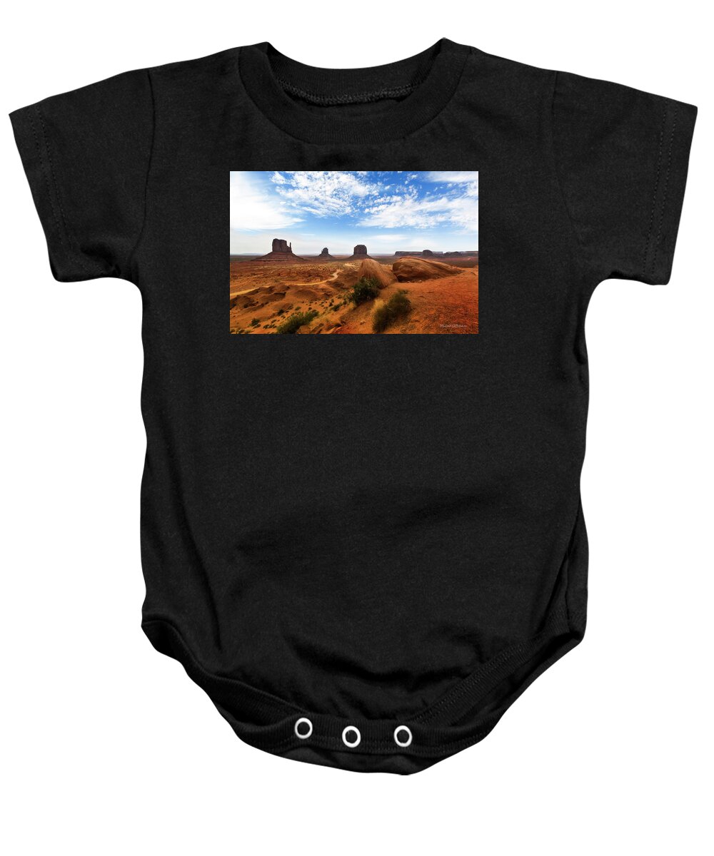 Monument Valley Baby Onesie featuring the photograph Thin Line by Micah Offman