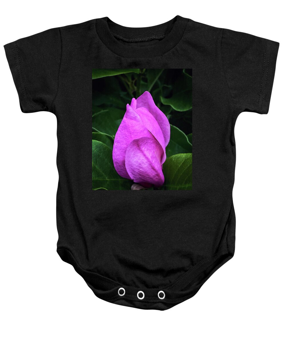 Magnolia Baby Onesie featuring the photograph Unfolding by Jill Love