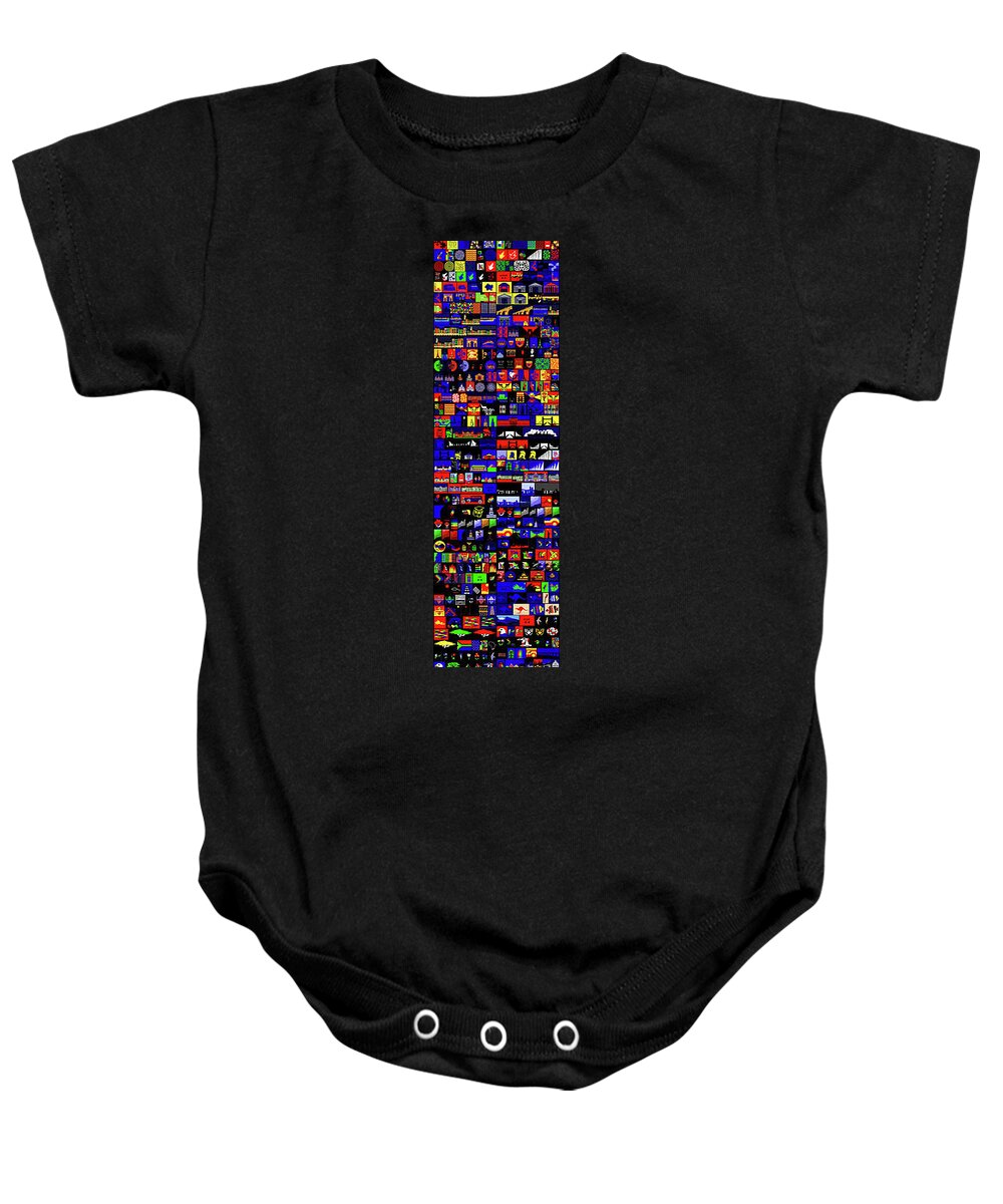 Art Baby Onesie featuring the mixed media 1500 by Asbjorn Lonvig