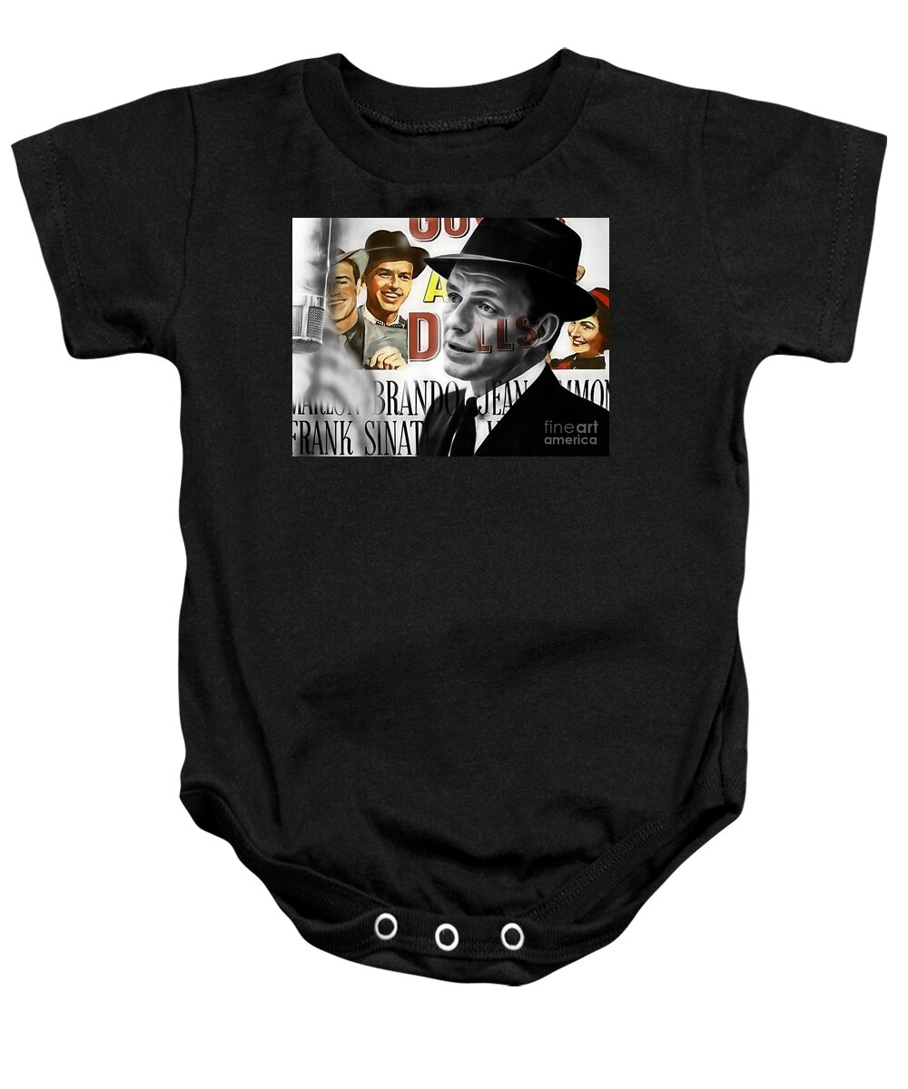 Frank Sinatra Art Baby Onesie featuring the mixed media Frank Sinatra Collection #16 by Marvin Blaine