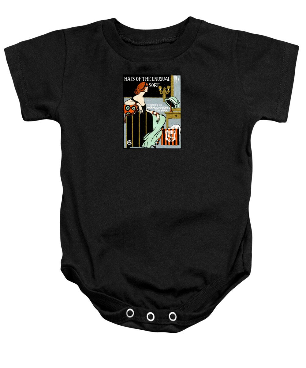 Historicimage Baby Onesie featuring the painting 1920 Hats of the Unusual Sort by Historic Image