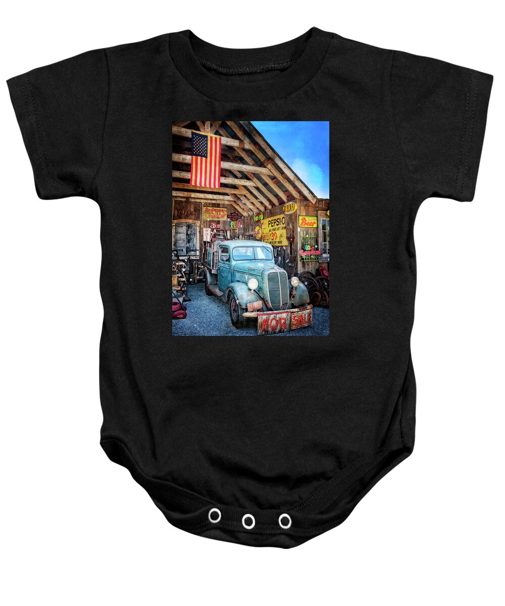 1930s Baby Onesie featuring the photograph 1937 Ford Pickup Truck by Debra and Dave Vanderlaan