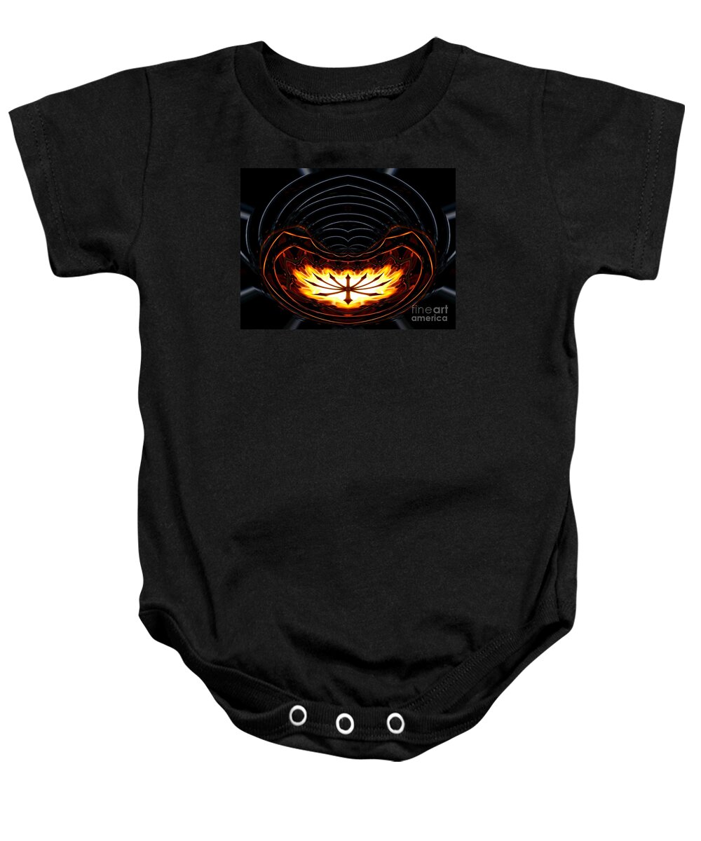 Fire Baby Onesie featuring the photograph Fire Polar Coordinates Effect #2 by Rose Santuci-Sofranko