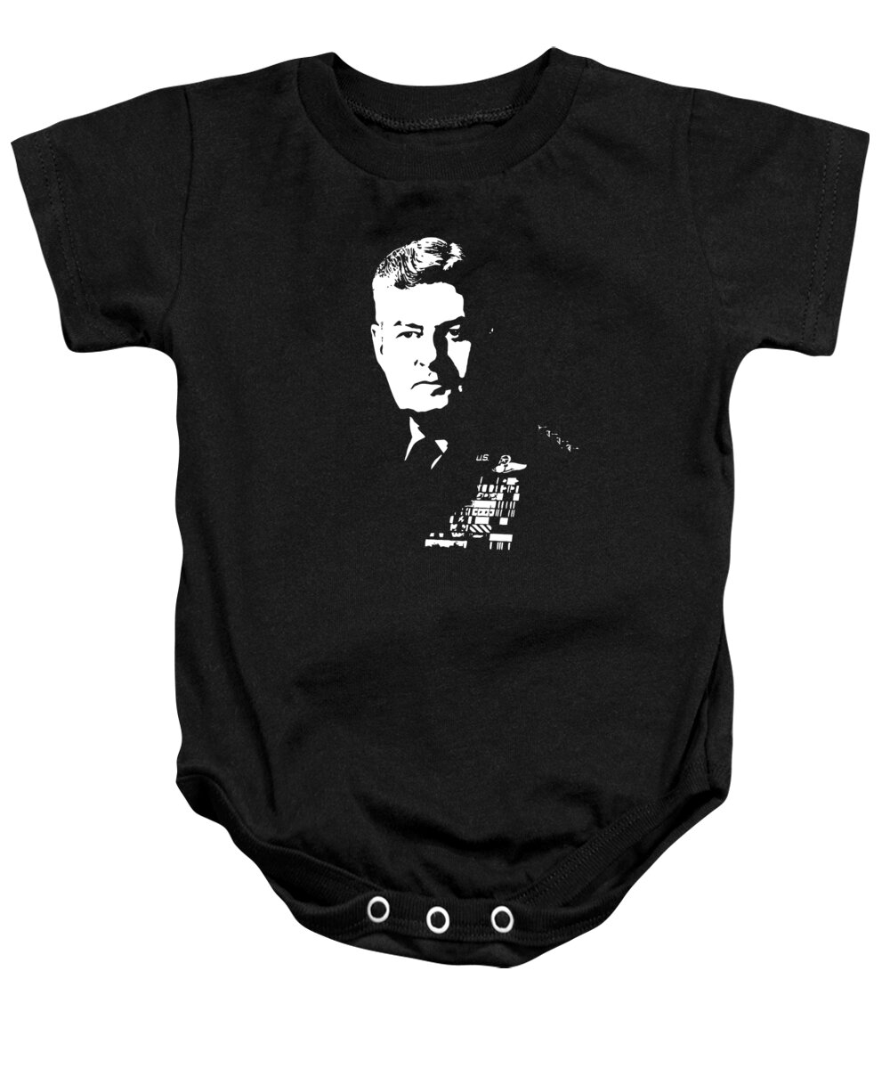 Curtis Lemay Baby Onesie featuring the digital art General Curtis Lemay by War Is Hell Store