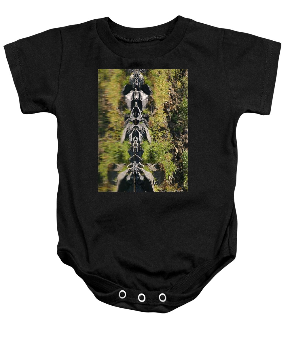 River Baby Onesie featuring the photograph River Guardians #2 by Marie Neder