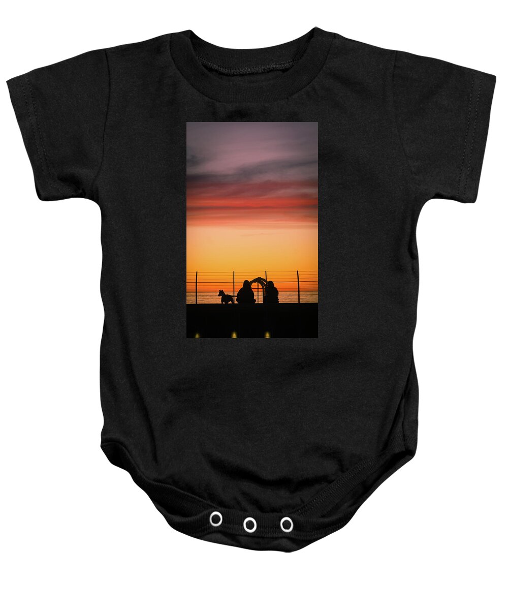 Sunset Baby Onesie featuring the photograph 22nd St Sunset by Michael Hope