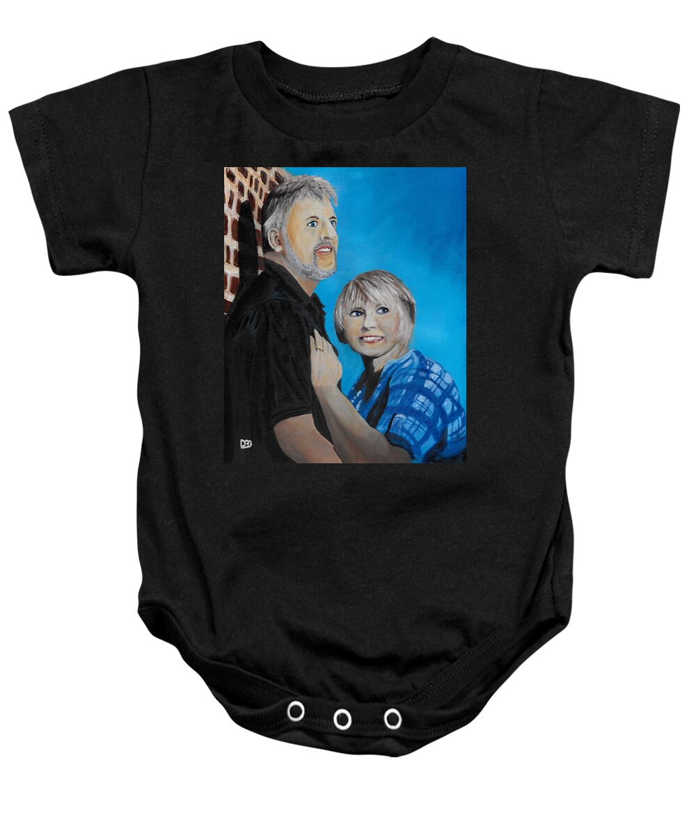 Love Baby Onesie featuring the painting 25 Years by David Bigelow