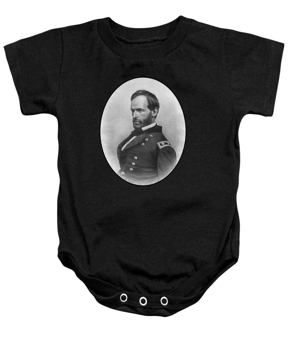 William Baby Onesie featuring the painting General Sherman by War Is Hell Store