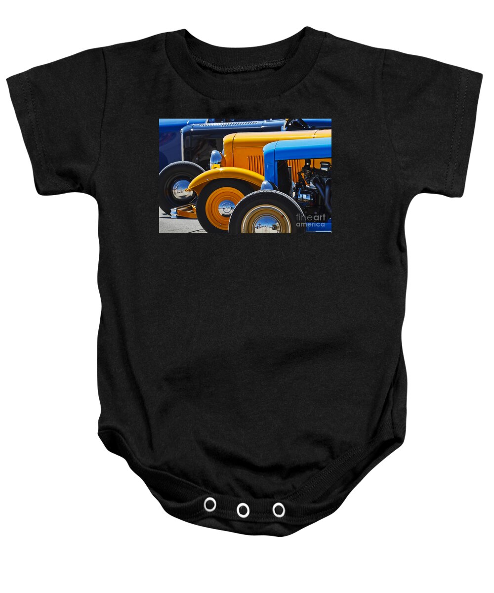 Transportation Baby Onesie featuring the photograph '32 X 3 by Dennis Hedberg