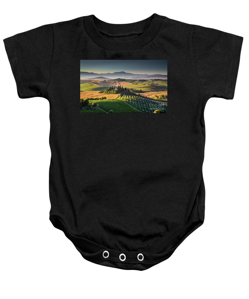 Agriculture Baby Onesie featuring the photograph A Morning in Tuscany #5 by JR Photography