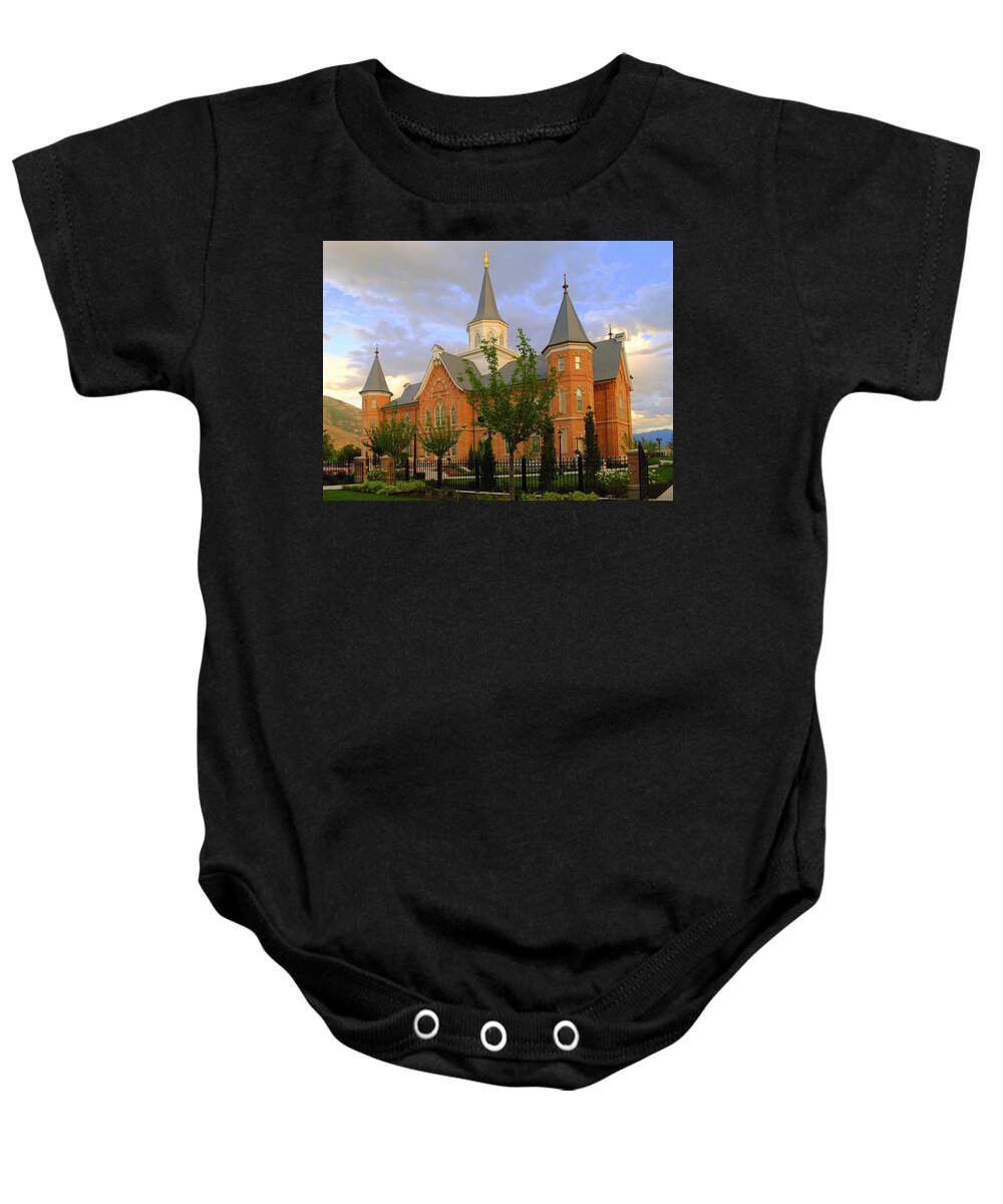Lds Baby Onesie featuring the photograph Provo City Center LDS Temple #4 by Nathan Abbott