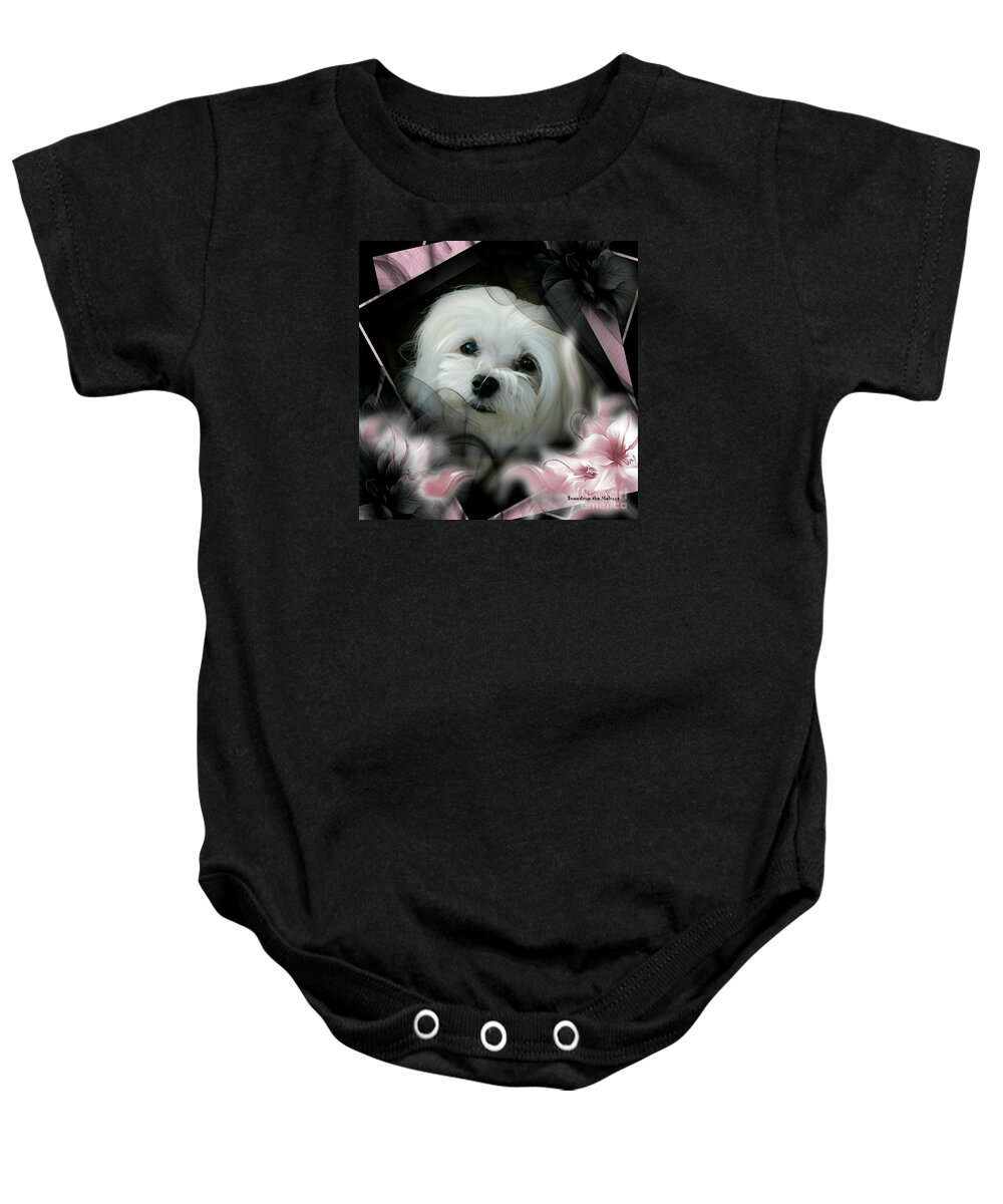 maltese Dog Baby Onesie featuring the photograph Snowdrop the Maltese #5 by Morag Bates