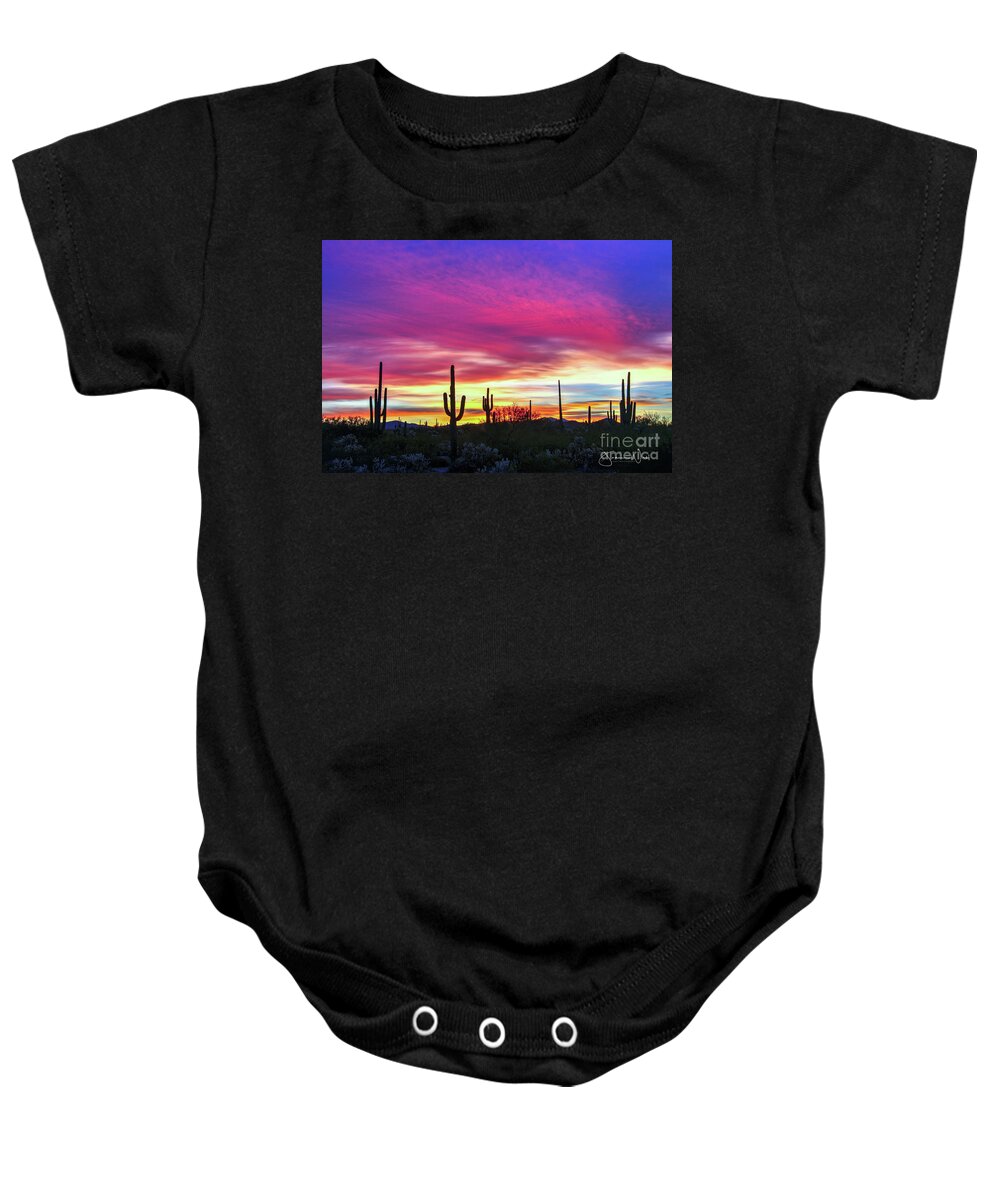 Sunrise Baby Onesie featuring the photograph 57th Birthday Sunrise by Joanne West