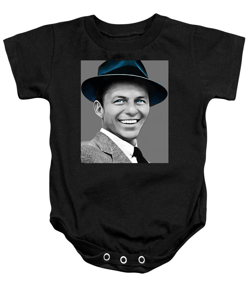 Frank Sinatra Baby Onesie featuring the mixed media Frank Sinatra #6 by Marvin Blaine