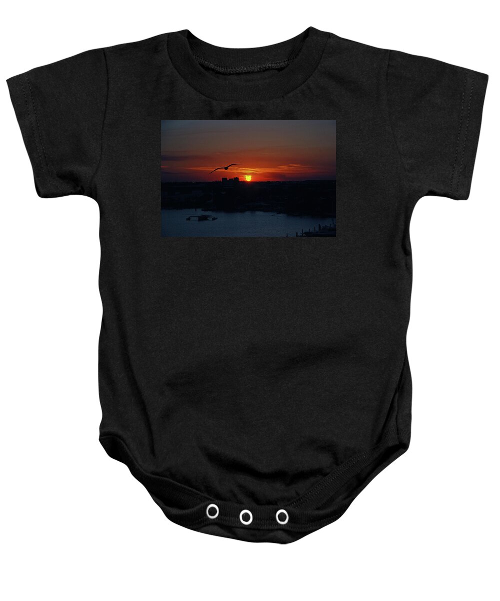 Sunset Baby Onesie featuring the photograph 6- Sunset by Joseph Keane