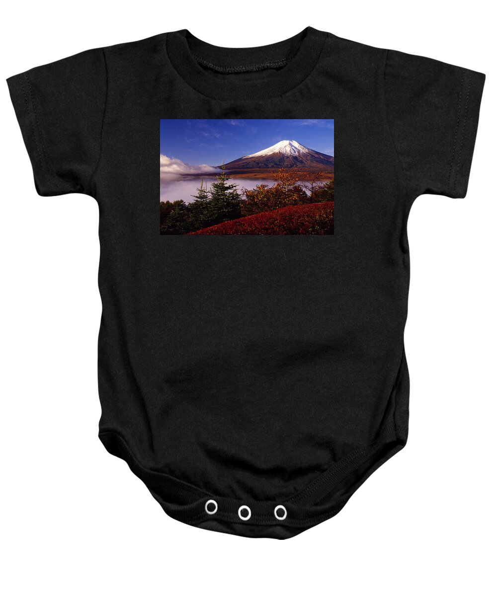 Japan Baby Onesie featuring the photograph Mount Fuji in Autumn #8 by Michele Burgess