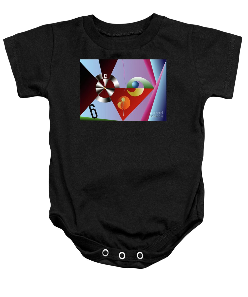 Six Oclock Baby Onesie featuring the digital art A moment before the sixth by Leo Symon
