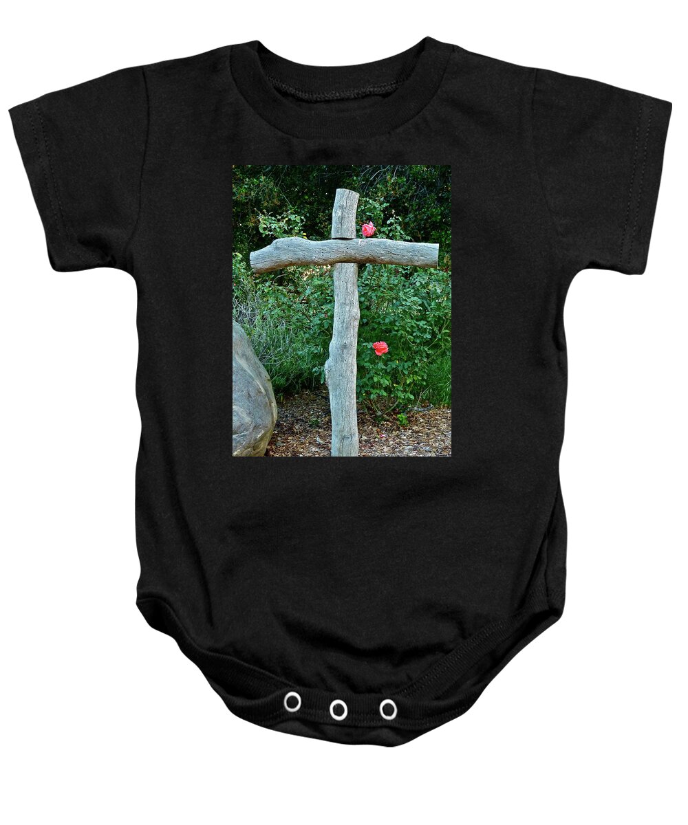 Rose Baby Onesie featuring the photograph A Rose For Jesus by Diana Hatcher