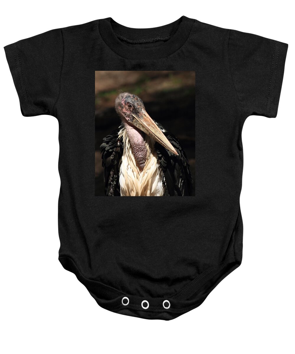 Animals Baby Onesie featuring the photograph A Stork Only Your Baby Can Love by Wingsdomain Art and Photography